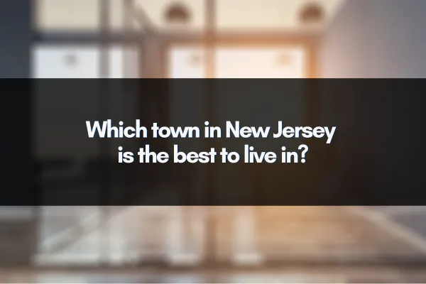 Panoramic view of a charming New Jersey town with lush green parks and modern homes during sunset.