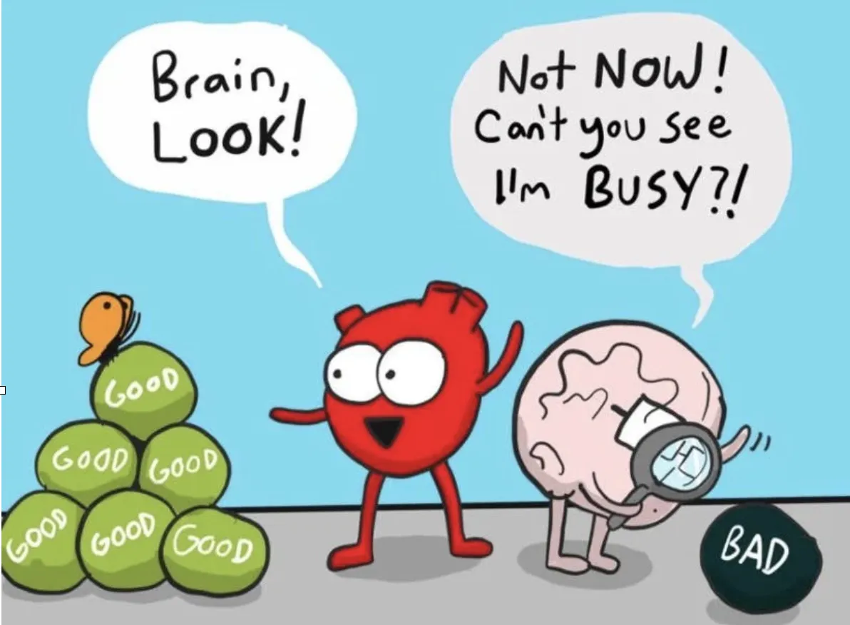 Negativity bias had an evolutionary purpose--something we have to overcome!