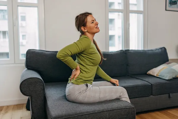 woman with back pain