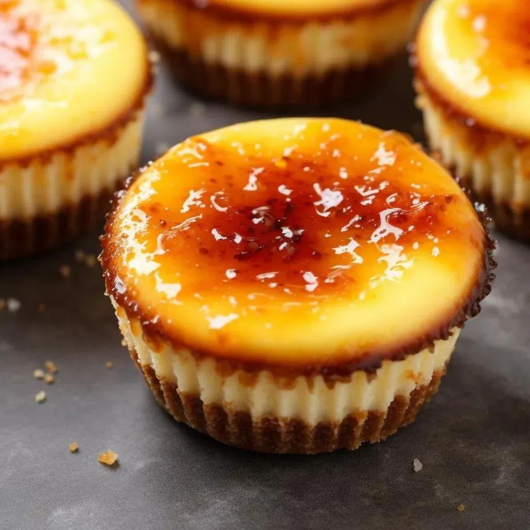 Crème Brûlée Cheesecake Cupcakes.
