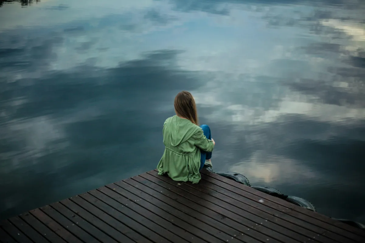 Woman looking out