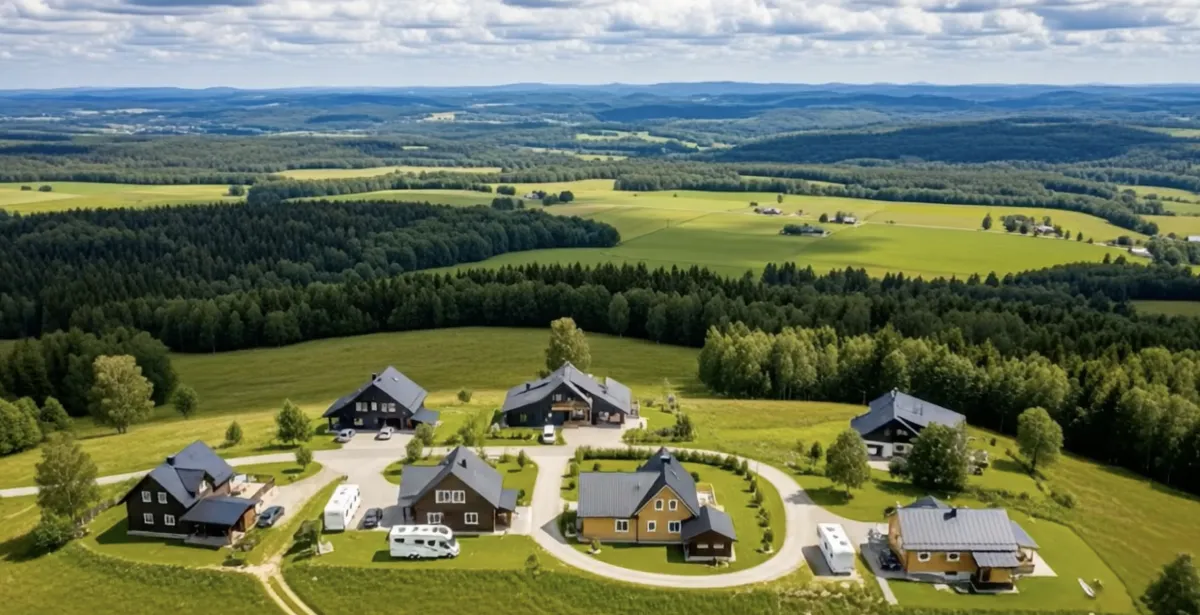 Prepper Community Safehouse from the Air