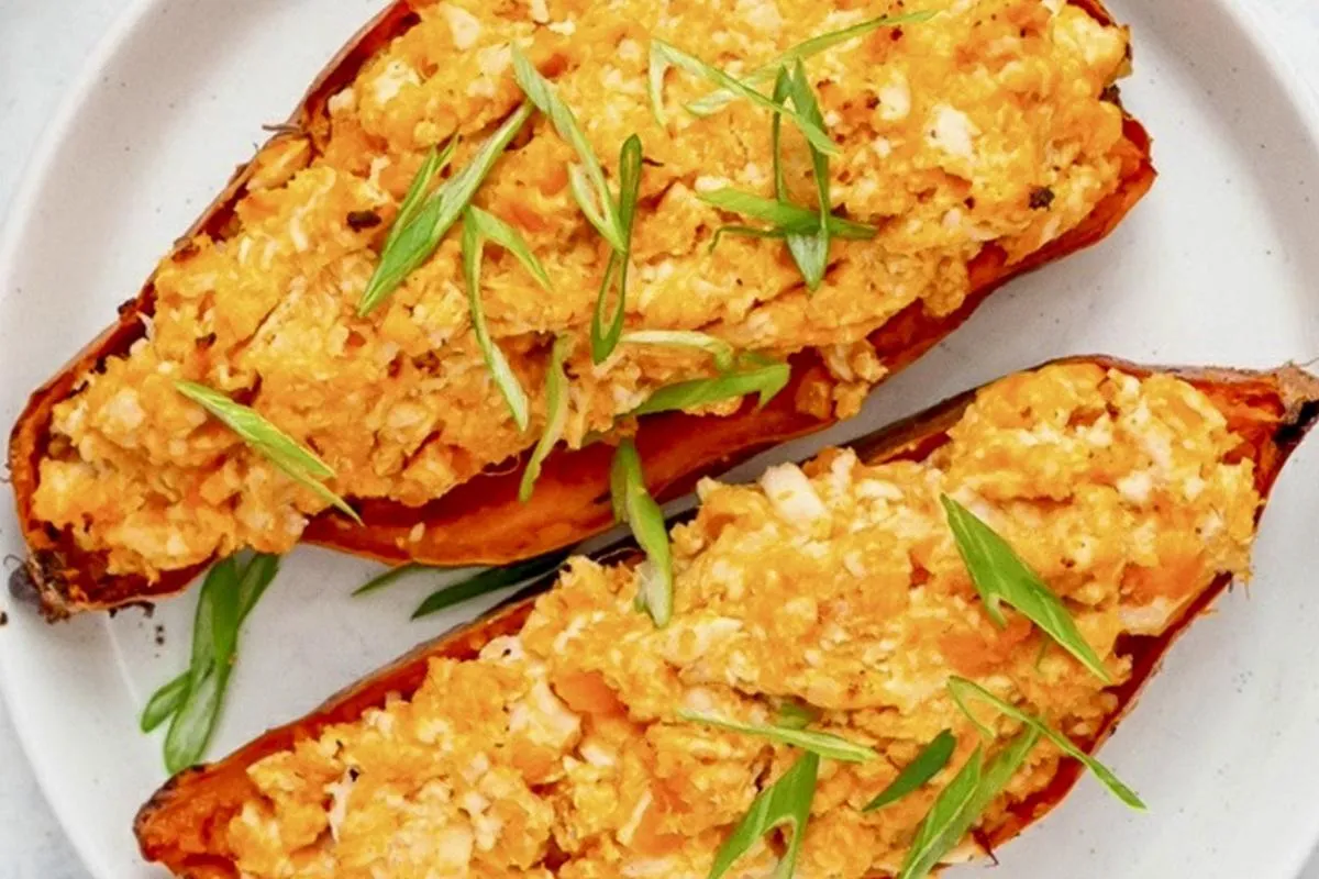 Twice-Baked Chicken-Stuffed Sweet Potatoes