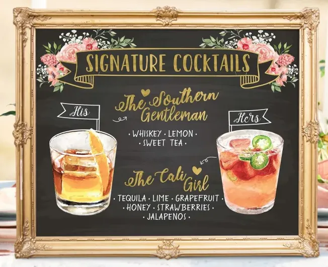 Wedding Cocktail Menu