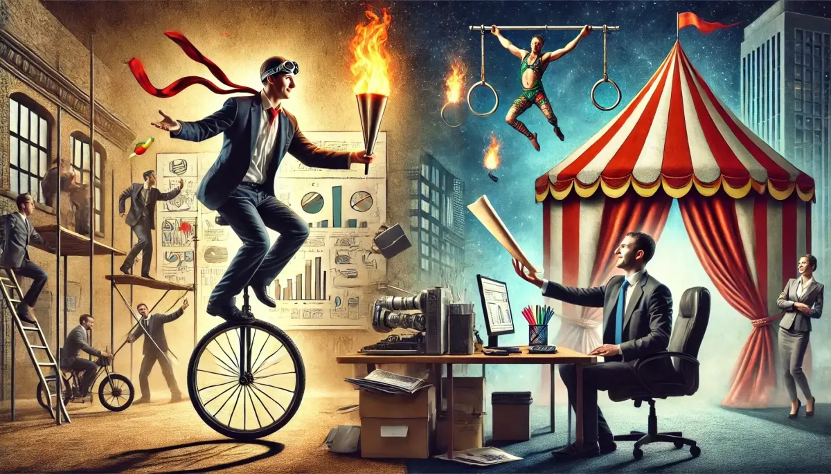 small business owner juggling tasks
