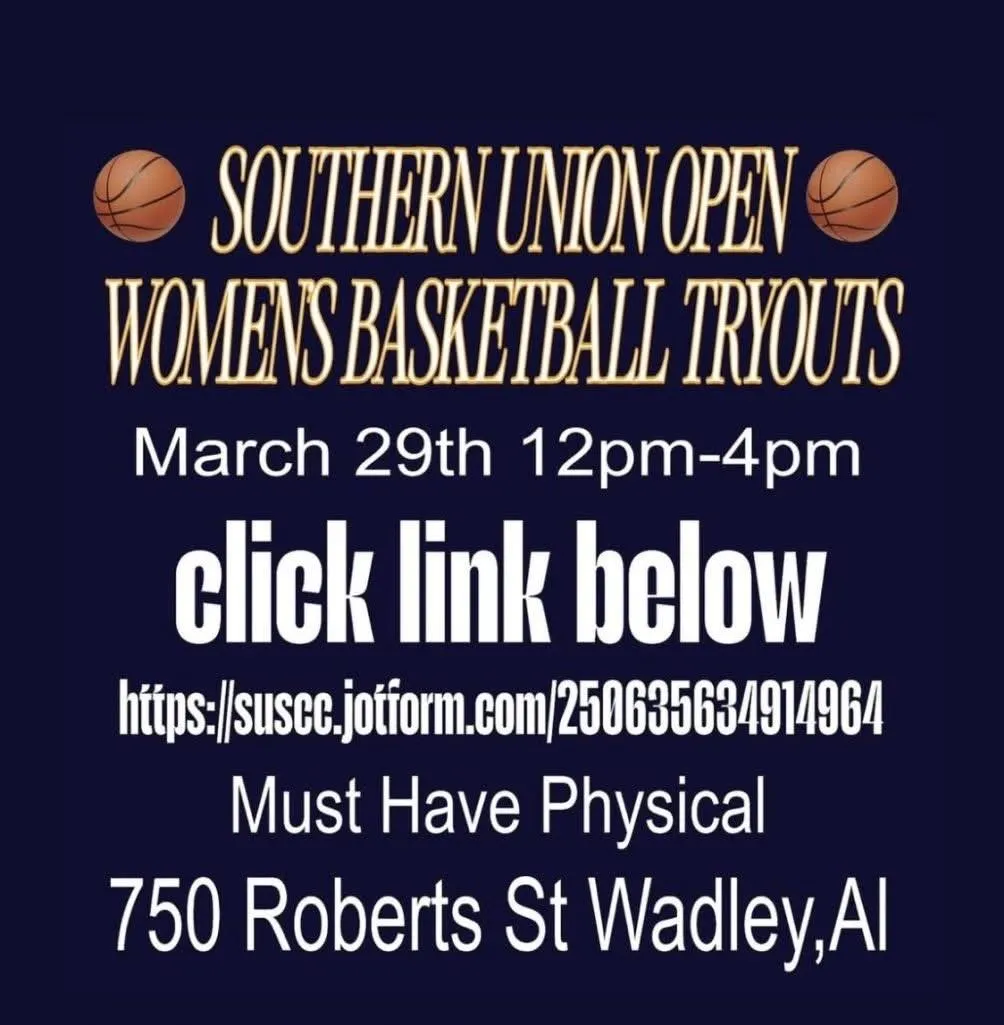 Southern Union State Community College Women’s Basketball Open Tryouts