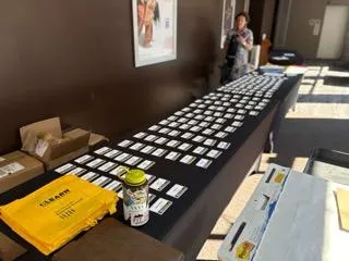 Name tags at the Asheville Business Summit