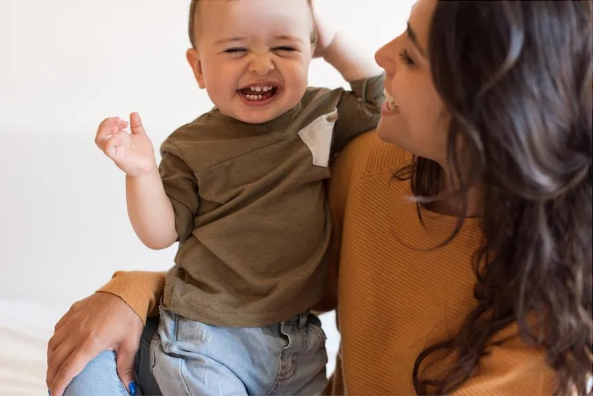 toddler and mother