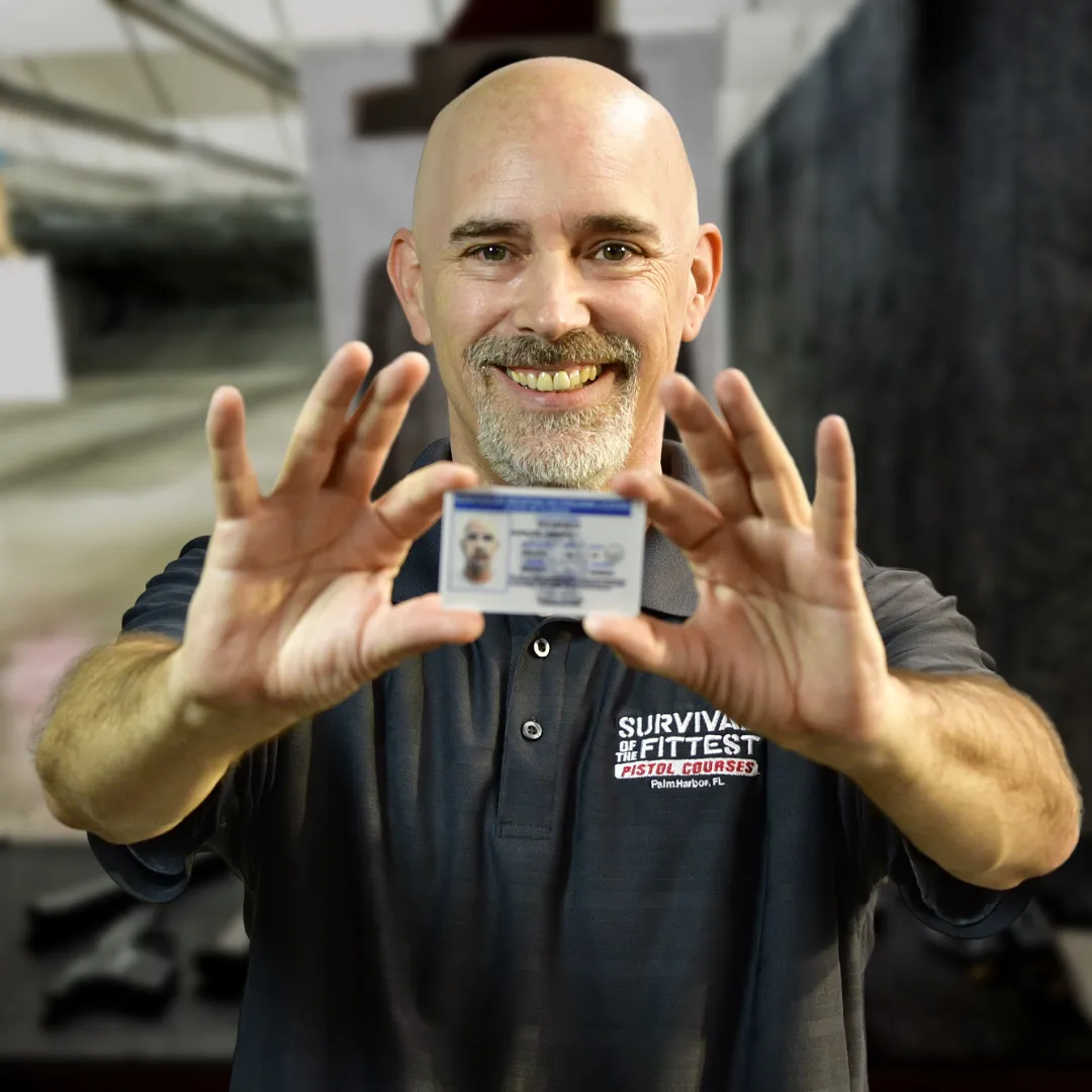 James Dowler holding concealed carry license