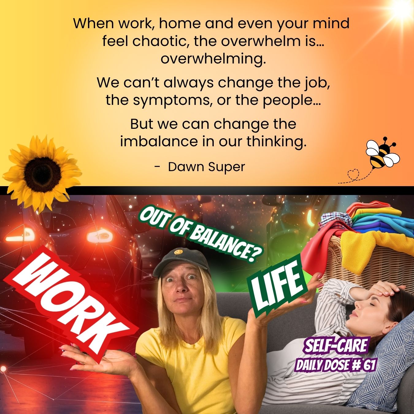 Work-life balance reminder from Daily Dose of Dawn at dawn about finding relief and comfort in small moments