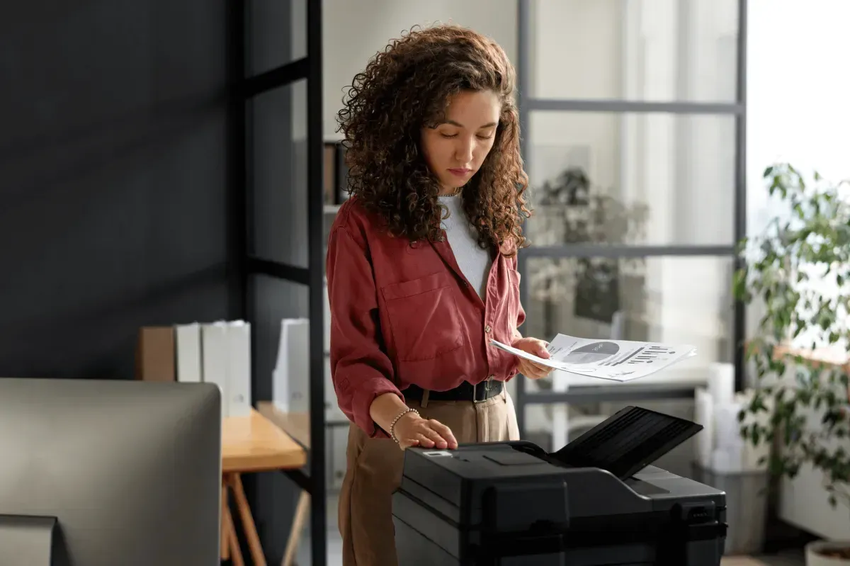 Woman printing