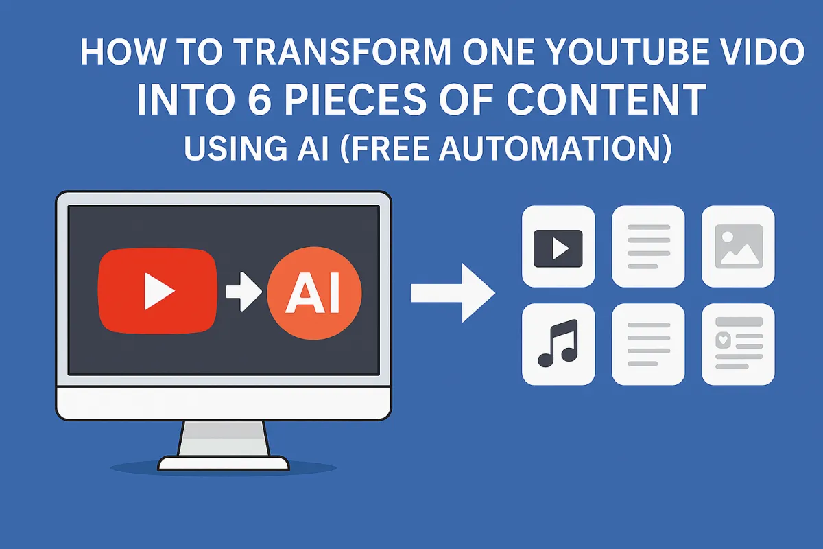 How to Transform One YouTube Video Into 6 Pieces of Content Using AI (Free Automation)