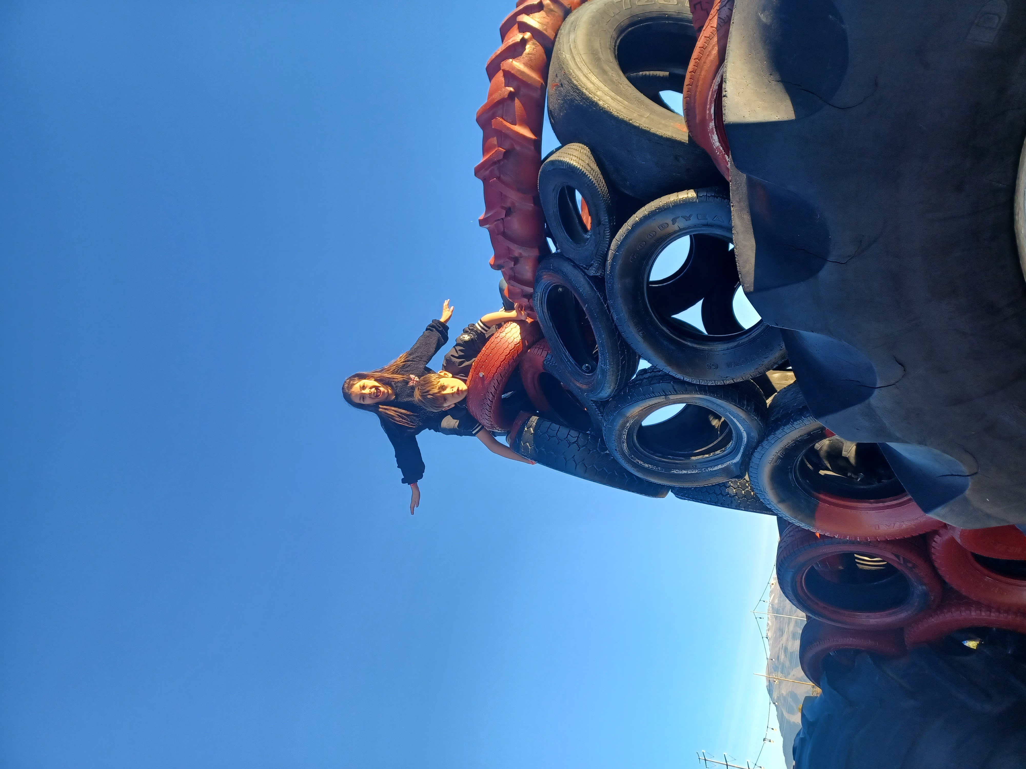 Kids make fun memories on the giant toys at the corn maze event.