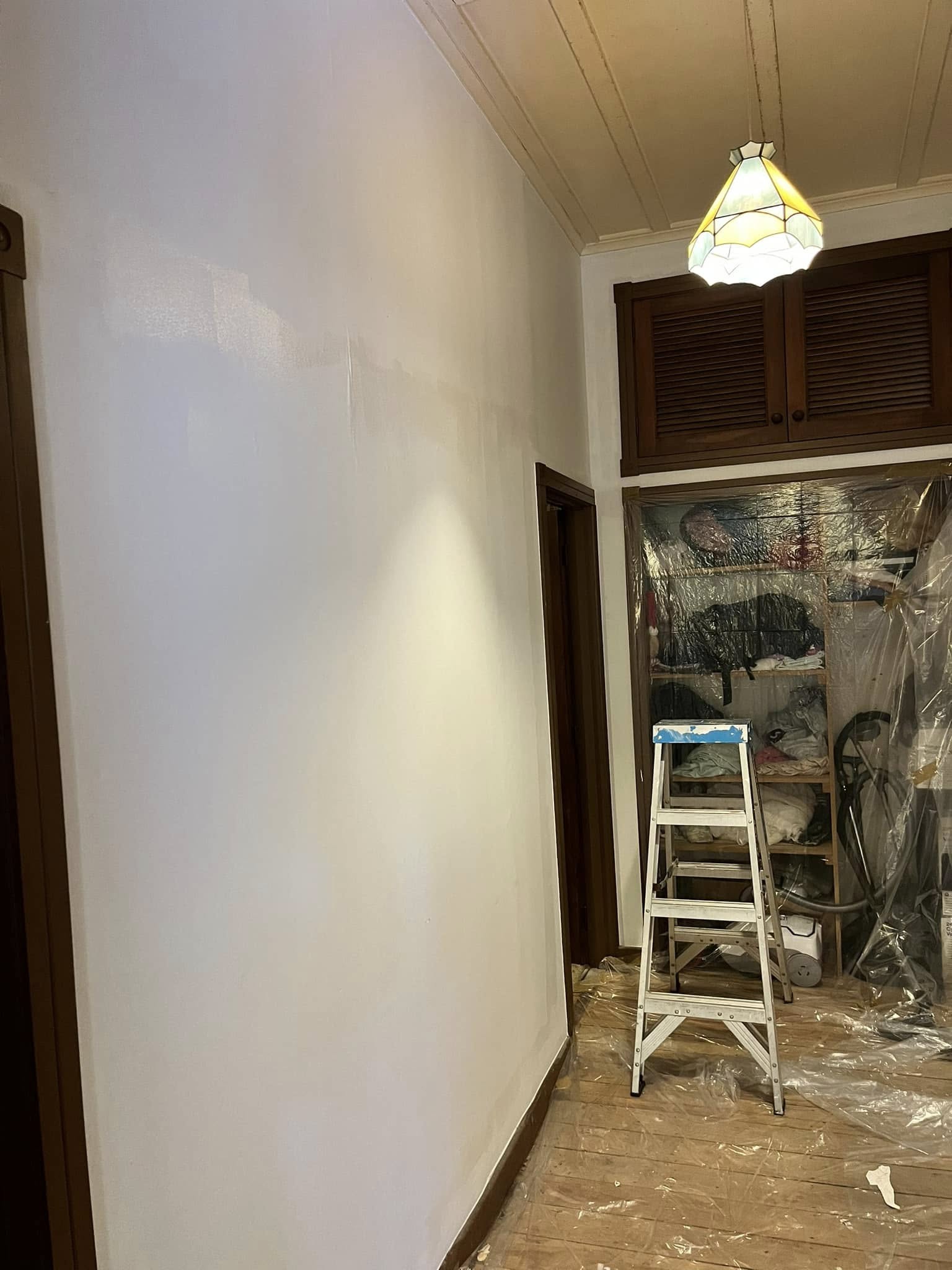 Interior wall painting completed on stairwell and entry Kaitaia home