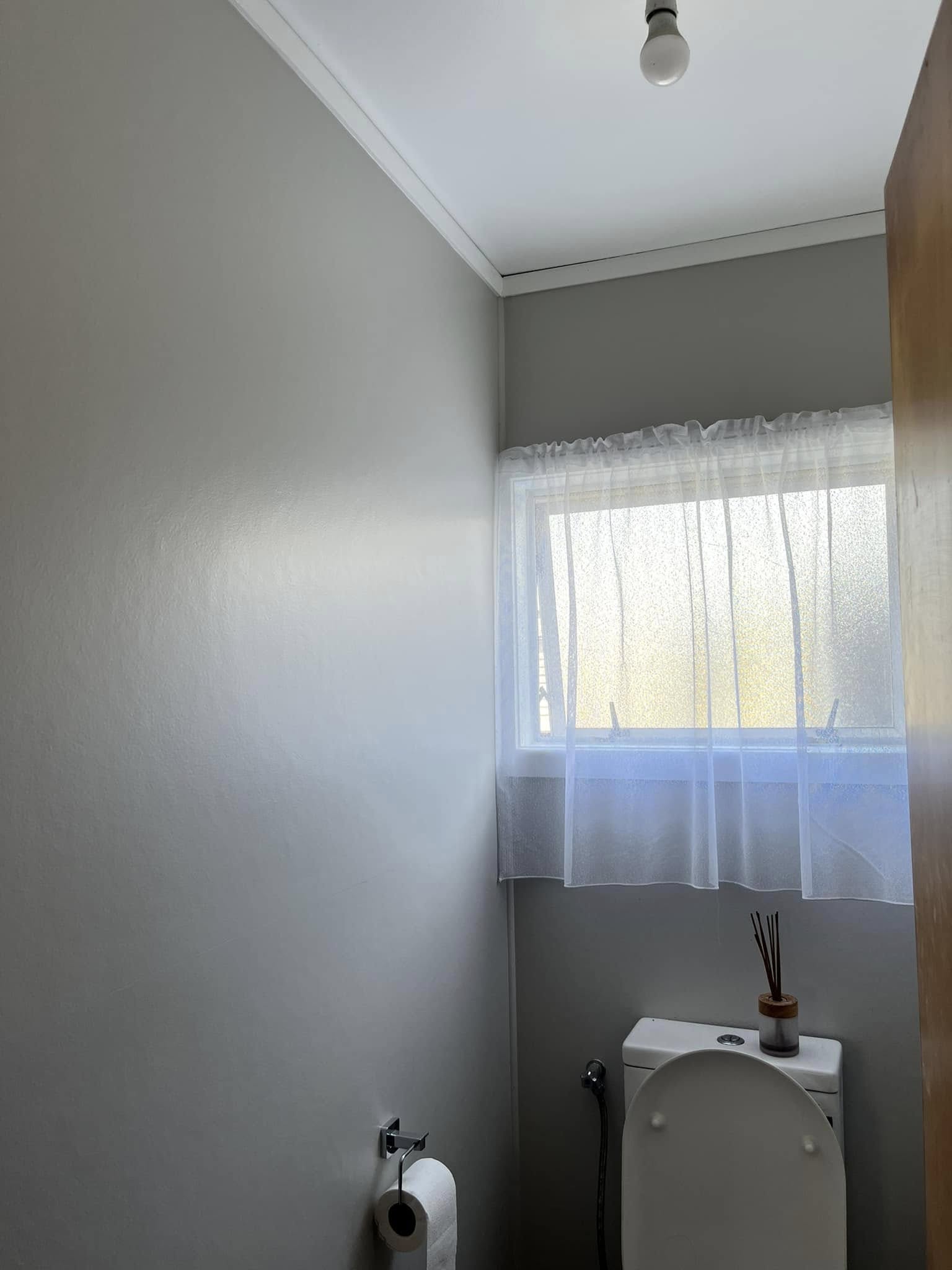 Freshly painted bathroom walls and ceiling Kaitaia residential home