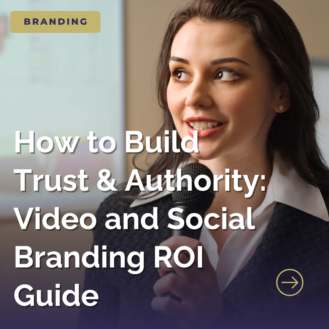 Here's SEO-optimized alt text for this image: Alt Text: "Professional woman speaking into microphone for video content creation, representing authentic branding and trust-building through video marketing
