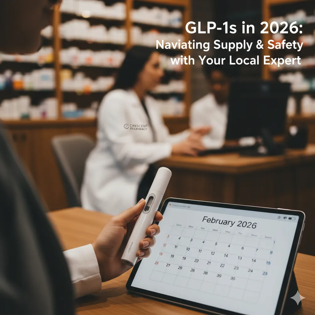Navigating the 2026 Zepbound & Ozempic landscape? Get the truth on GLP-1 supply in Valley Stream, new insurance shifts, and safety from Crescent Pharmacy.