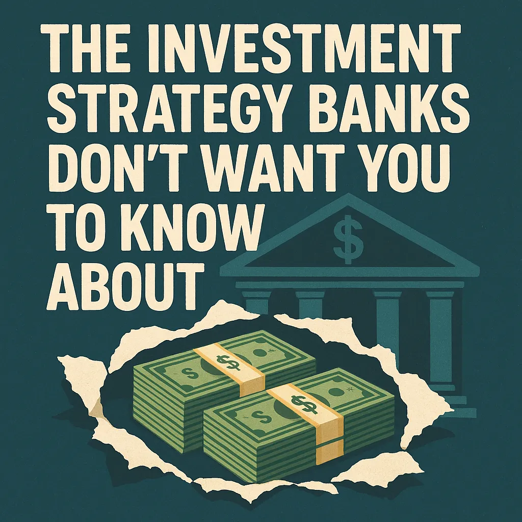 The Investment Strategy Banks Don’t Want You to Know About, a bank with stacks of money in front of it