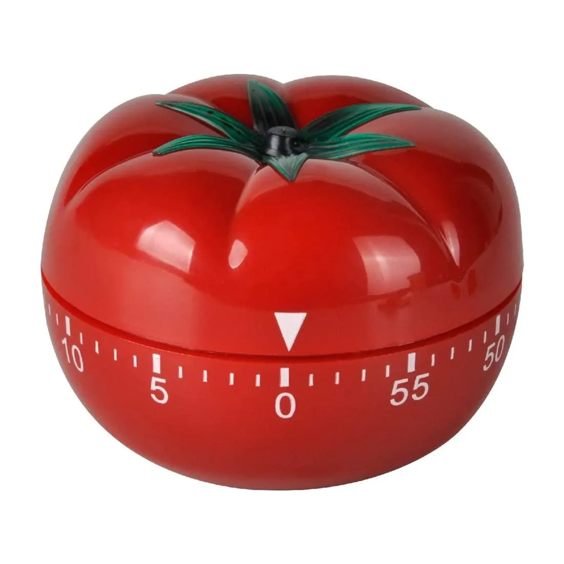 Pomodoro timer, shaped like a tomato.