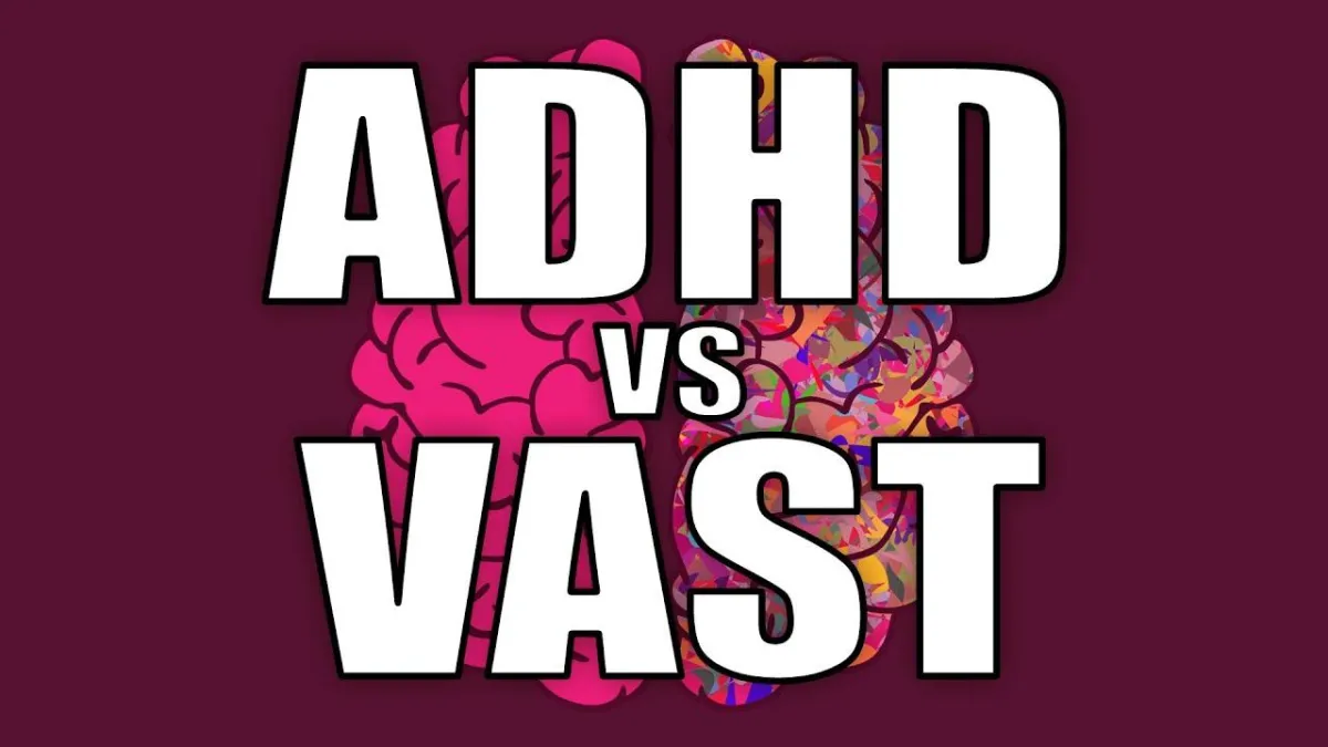 ADHD vs VAST on top of a brain