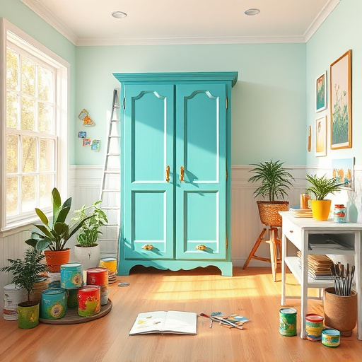 A vibrant digital art cover image depicting an inviting office scene with modern storage cabinets neatly arranged in a stylish workspace in Allen, Texas. The cabinets feature sleek lines and a mix of wood and metal finishes, emphasizing both functionality and aesthetics. Colorful office supplies are perfectly organized within the cabinets, reflecting order and creativity. A quirky cactus in a patterned pot with googly eyes peeks from one cabinet, adding a light-hearted element. Warm natural light streams through a large window with sheer curtains, casting soft shadows and creating a cozy atmosphere. The color palette consists of soothing earth tones like soft greens, warm browns, and light beiges, accented by vibrant colors from stationery and plants, promoting a calm yet productive mood. An abstract painting on the wall contributes an artistic flair, reflecting the modern culture of Allen, Texas, while whimsical doodles of books and ideas float above, enhancing the playful ambiance in this organized and inspiring workspace.