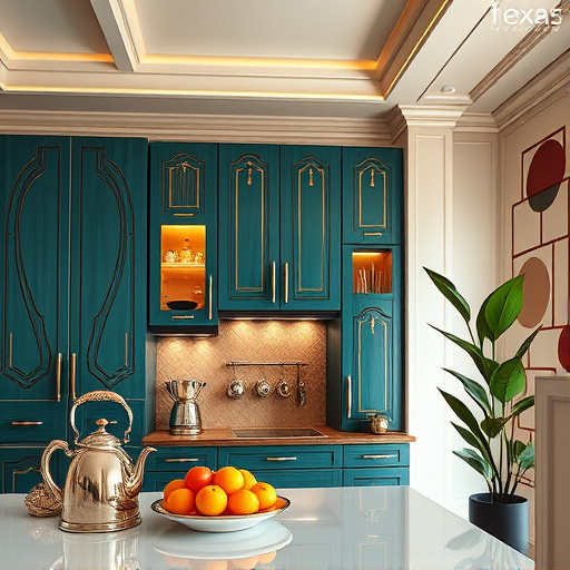 A beautifully refaced kitchen showcasing modern sophistication, featuring rich espresso-toned cabinets with sleek, minimalist handles, illuminated by warm, diffused lighting. A polished white marble countertop is adorned with vibrant green plants and a stylish bowl of fresh fruit, adding color and life to the scene. A playful cat peeks out from behind a cabinet door, enhancing the cozy home atmosphere. The backdrop reveals a soft blur of a sunny Texas afternoon, with light filtering through airy, sheer curtains. The walls are softly muted, emphasizing the elegant cabinetry, and the color palette combines warm browns, crisp whites, and touches of greenery, creating a serene, stylish environment. This photorealistic image highlights the artistry of cabinet refacing and embodies the welcoming essence of modern Texan living.