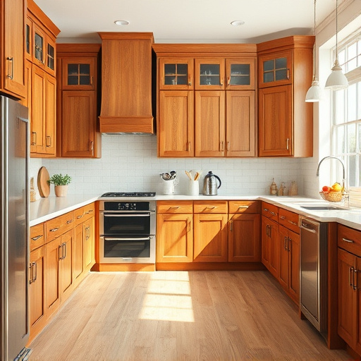 A captivating blog cover image of a well-organized warehouse filled with various styles of wholesale cabinets, tailored for contractors. In the foreground, modern and classic cabinets showcase distinct finishes, including rich mahogany, crisp white, and sleek black. Nearby shelves display an assortment of hardware like handles and hinges, indicating customization options. Soft rays of sunlight filter through large windows, creating a warm atmosphere that conveys professionalism and trust. A quirky cat wearing a tiny hard hat sits atop a cabinet, adding a playful element without detracting from the image's focus. Subtle, hand-drawn sketches of tools such as hammers and screwdrivers are lightly embossed into the floor, hinting at ongoing projects. The background features large chalkboard-style artworks with inspirational quotes about craftsmanship, blending functionality with creativity. A rolling ladder leans against a wall, highlighting the accessibility of the cabinet offerings. Vibrant potted plants add color and life to the earthy tones of the wooden cabinets. The color palette consists of warm neutrals, deep greens, and soft golden sunlight, creating a welcoming and practical environment that resonates with contractors and home improvement enthusiasts in Carrollton, Texas.
