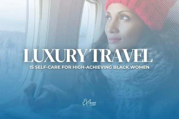 Black woman relaxing at a luxury spa retreat, eyes closed and fully at peace.