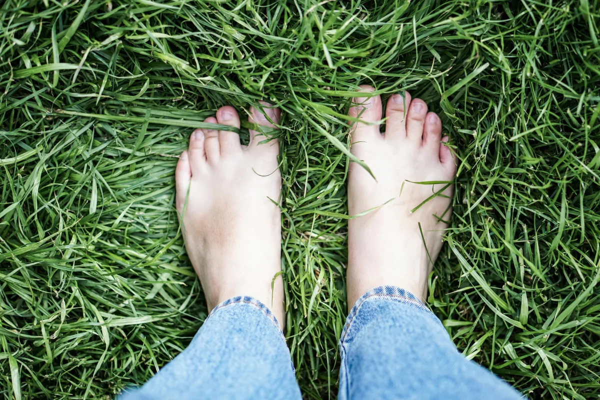 bare feet on grass