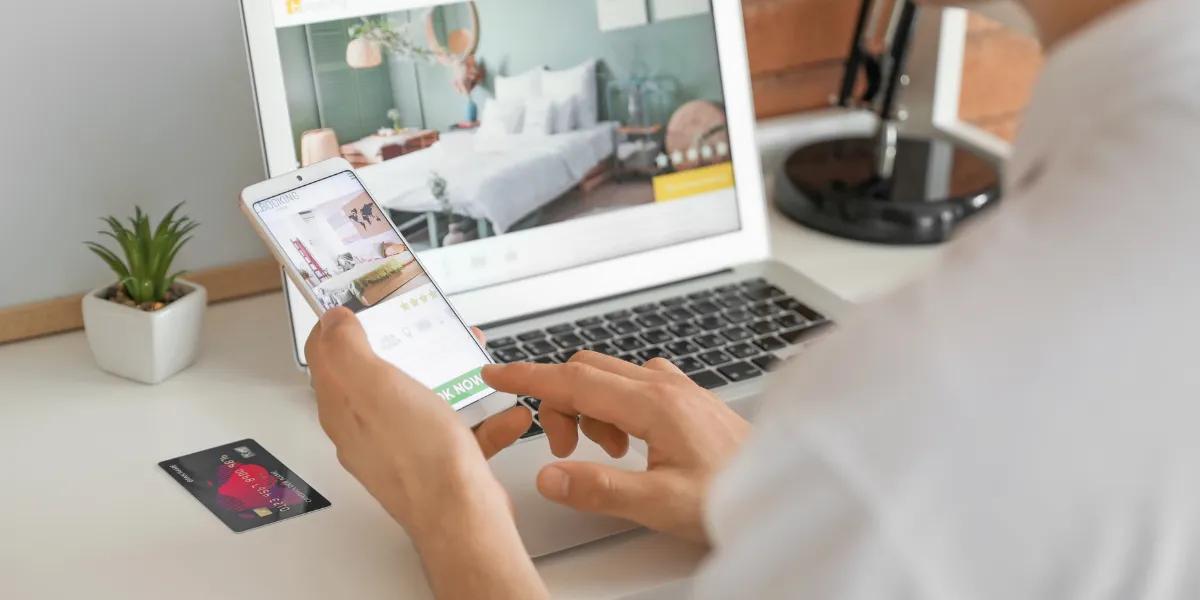 Traveller Making An Online Booking