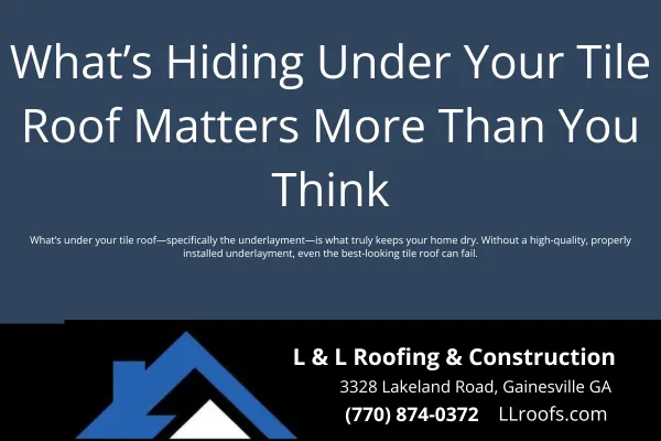 The right underlayment is critical for tile roof performance. Discover what type L&L Roofing uses under tile roofs in Georgia and why it matters for long-term protection.