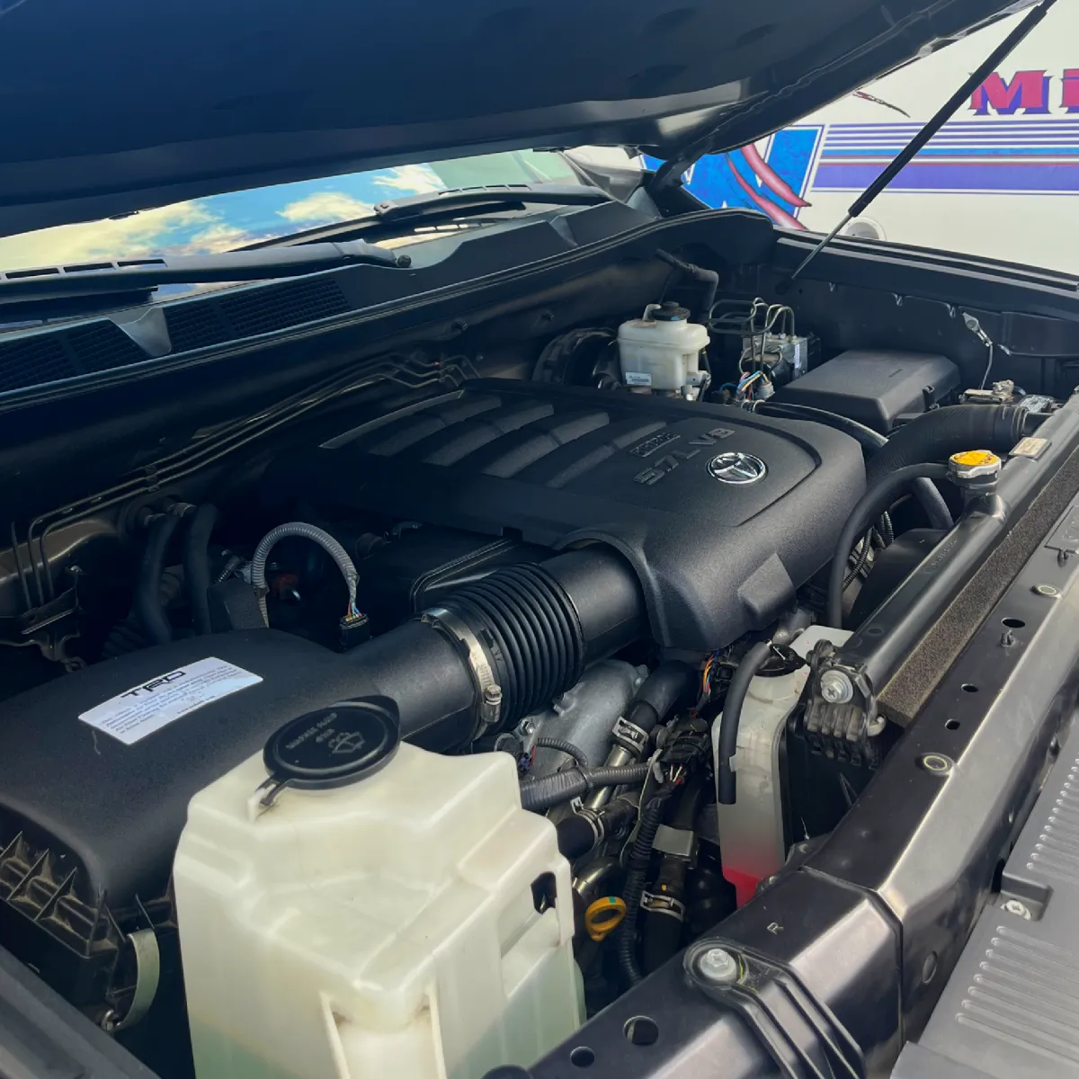 Clean engine bay after mobile detailing service