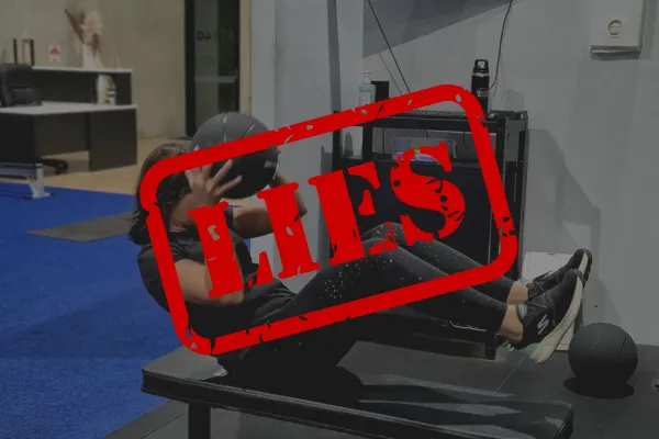 Exercise in gym, fitness myth visual