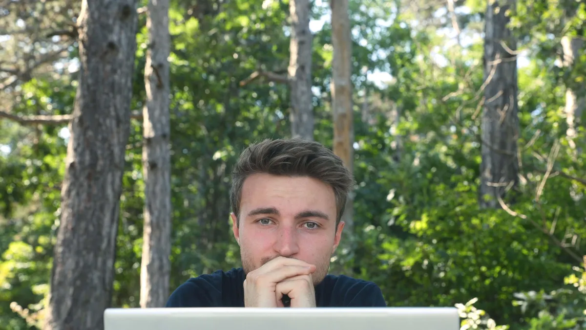 Tobias Katlein pondering and looking worried