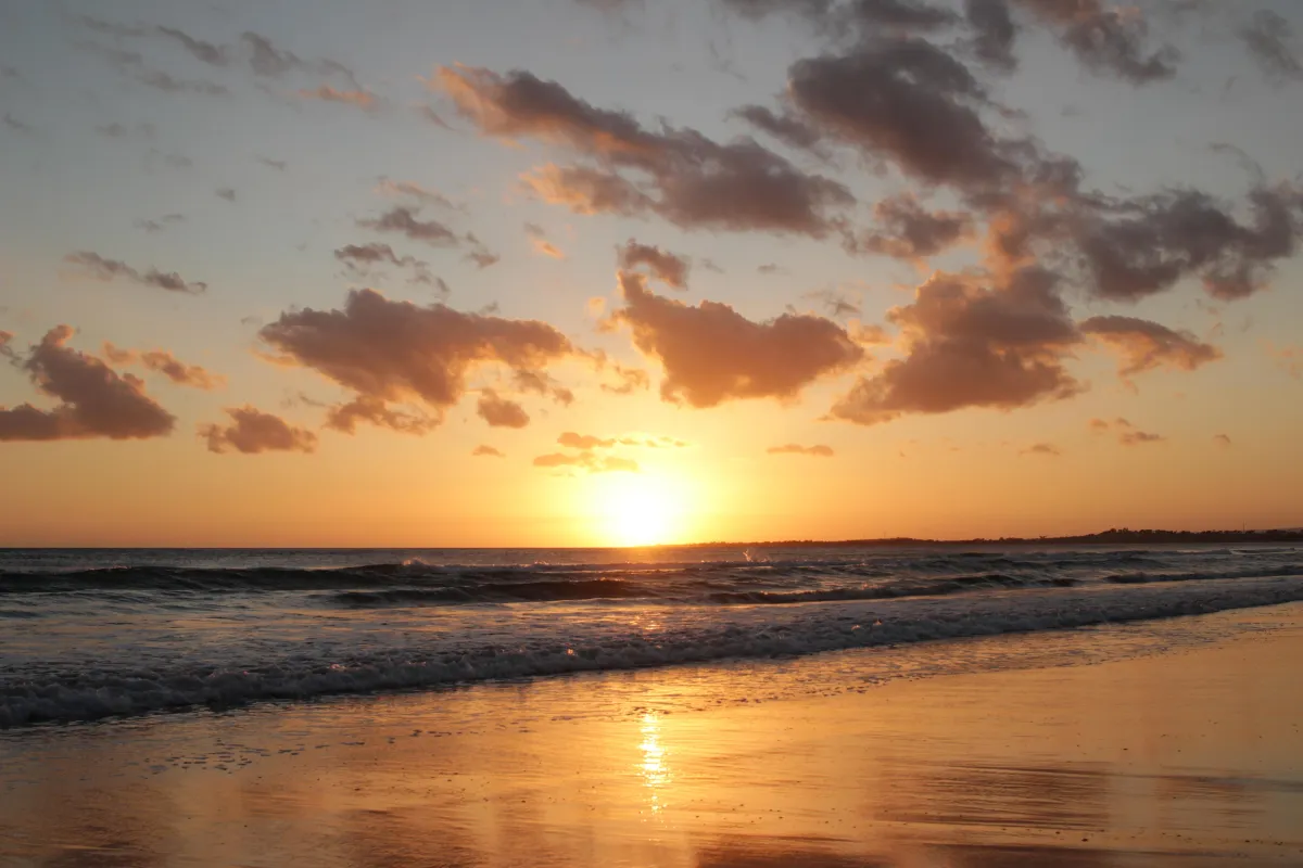 A sunset at the beach