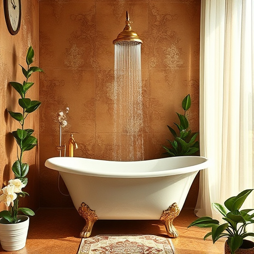 An intricate Pre-Columbian art piece depicting a vibrant shower remodel in Oak Island, North Carolina. The artwork features a beautifully designed shower with natural stone tiles, embellished with seashell motifs along the borders, reflecting coastal charm. Lush tropical plants and stylized waves surround the shower, creating a serene atmosphere reminiscent of Oak Island's peaceful ocean. The mood is calm and refreshing, suggesting relaxation following a remodel. Playful fish swim among abstract coral patterns, adding quirky details, while the color palette of turquoise, sandy beige, and coral pink enhances the inviting ambiance. The background illustrates a whimsical landscape of Oak Island, complete with gentle hills and palm trees swaying in a soft breeze, evoking carefree vacation vibes. The overall composition captures a harmonious blend of nature and tranquility, inspiring viewers to envision transforming their bathing spaces into serene natural retreats.
