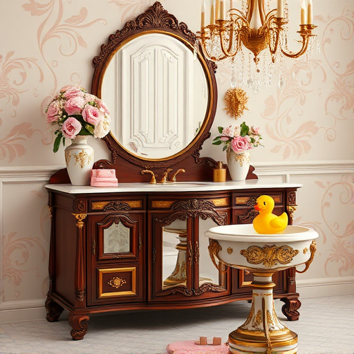 A vibrant cover image depicting a master bathroom remodel inspired by street art, set against a backdrop reminiscent of Wadesboro, North Carolina. The centerpiece is a stylish bathtub surrounded by lush tropical plants in shades of green and turquoise. Oversized bathroom accessories include a playful graffiti-style soap dispenser shaped like an octopus and colorful towels draped over a vintage ladder. Bright yellow and orange accents create a warm, inviting atmosphere, contrasting with cooler blues and grays that evoke serenity. The walls feature intricate murals of local flora, enhancing the connection to North Carolina's landscape. Unique elements like wave-shaped mosaic tiles and an abstract shower head resembling a floating cloud invite creativity and imagination in bathroom design, capturing the essence of transformation and innovation in home improvement.