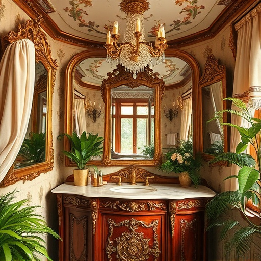 Photorealistic blog cover image featuring an elegant, coastal-inspired bathroom vanity made of rich, weathered oak wood. The scene is complemented by nautical décor, including a seashell vase, a driftwood mirror frame, and beach-themed toiletries, creating a blend of functionality and relaxation. The mood is calm and inviting, evoking a tranquil atmosphere reminiscent of ocean retreats. Quirky details include a small octopus sculpture peeking from behind a soap dispenser and a whimsical seagull figurine beside the vanity. The softly lit, airy bathroom background showcases a large window that reveals a glimpse of golden sandy beach and gentle waves, enhancing the coastal aesthetic. Colors feature soothing blues and sandy neutrals, harmonizing with the beachside elegance while highlighting the natural beauty of oak.