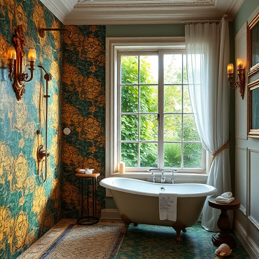 A beautifully designed blog cover image illustrating a modern shower remodel theme set in Longs, South Carolina. The image features intricate tile work with soft, flowing lines reminiscent of Art Nouveau style. Dominating the space is a luxurious rainfall showerhead and elegant glass doors, surrounded by lush greenery that creates a serene atmosphere. Playful details include whimsical soap dishes shaped like local wildlife and artfully arranged bath products, adding a touch of Southern charm. The background showcases a sunlit bathroom adorned with rustic wood accents and decorative plants, enhancing the tranquil retreat vibe. The color palette consists of soothing pastels complemented by vibrant greens and soft blues, reflecting a refreshing personal oasis.