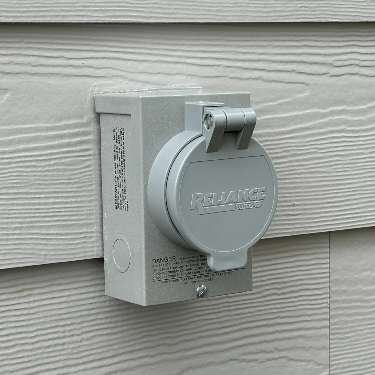 portable generator inlet installed on home