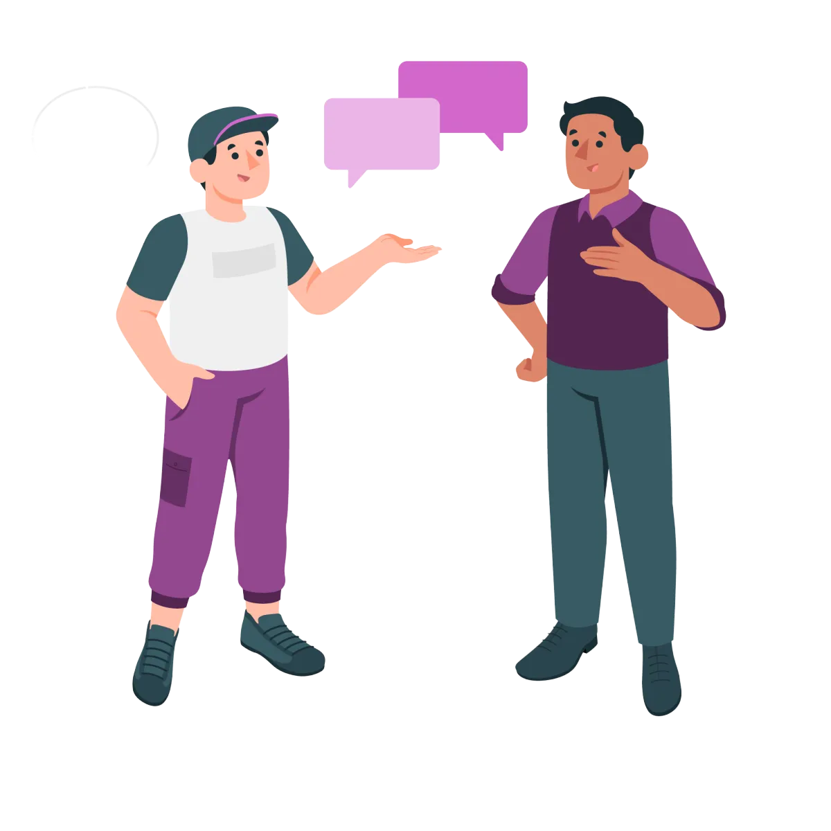 2 men talking
