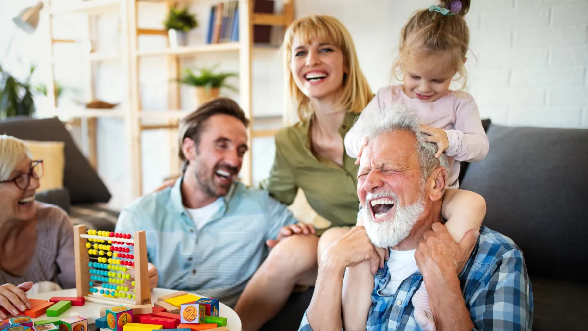 Veteran with family, bonding