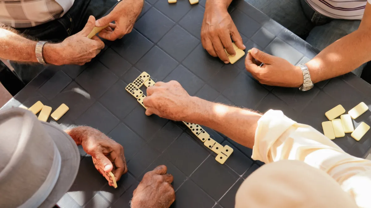 Hands playing