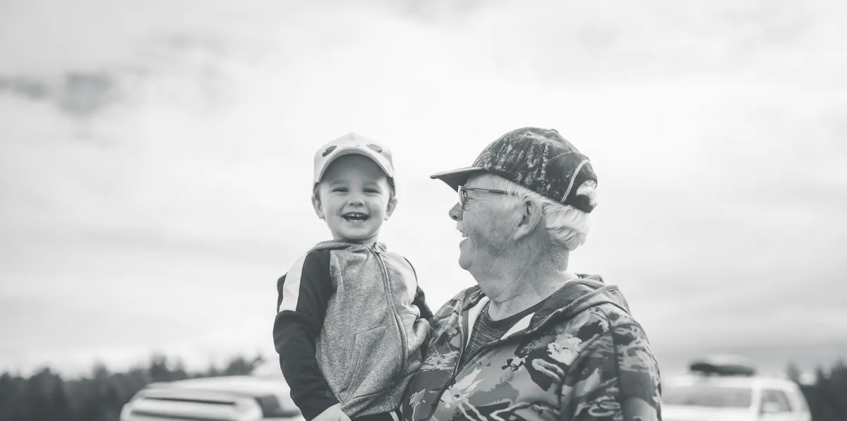 Veteran carrying a kid.
