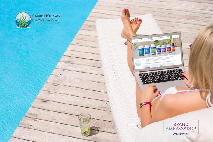 AquaSource brand ambassador browsing products