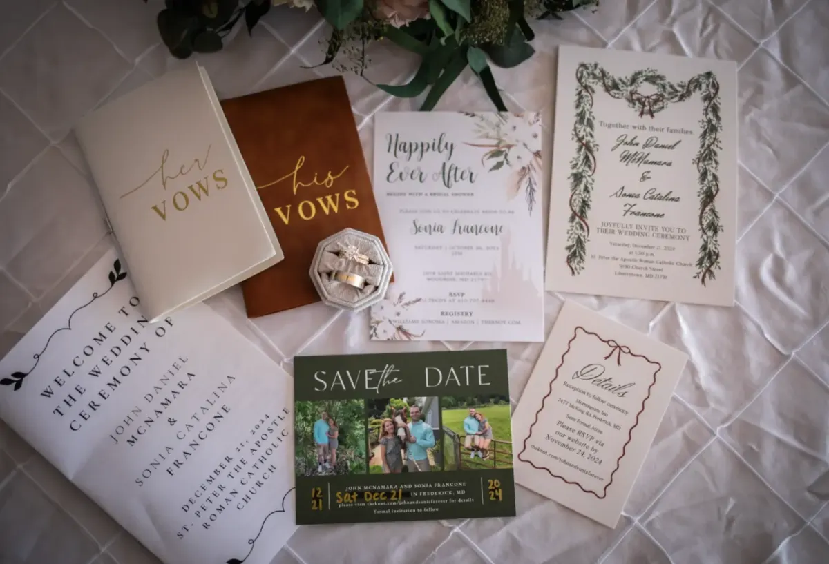 Save the date card for a December wedding at Morningside Inn