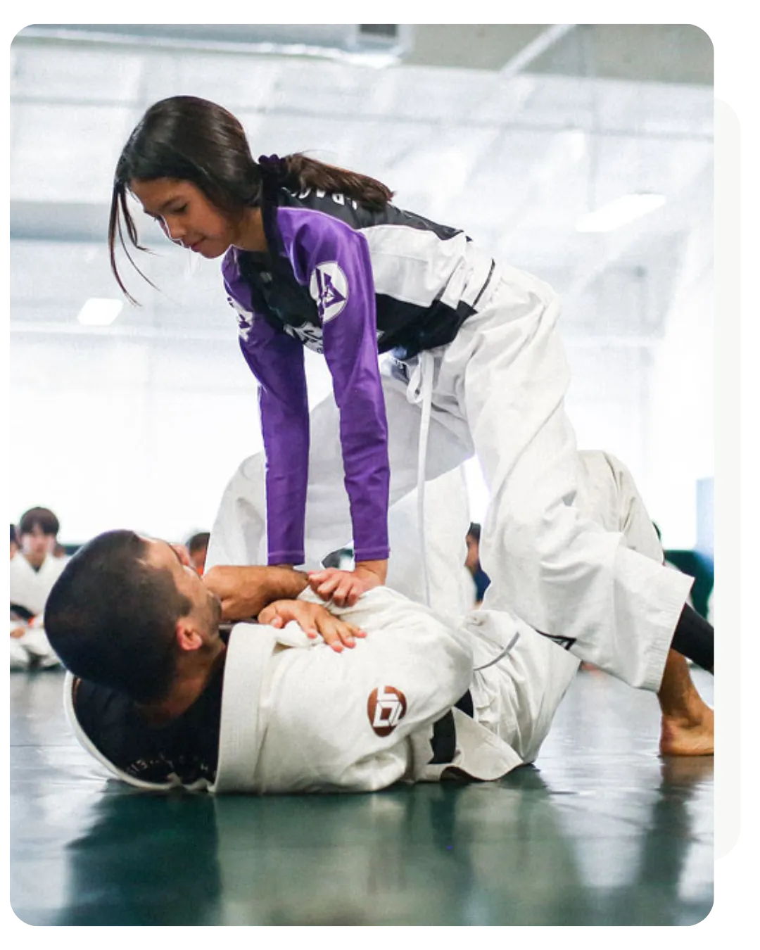 students practicing jiu-jitsu