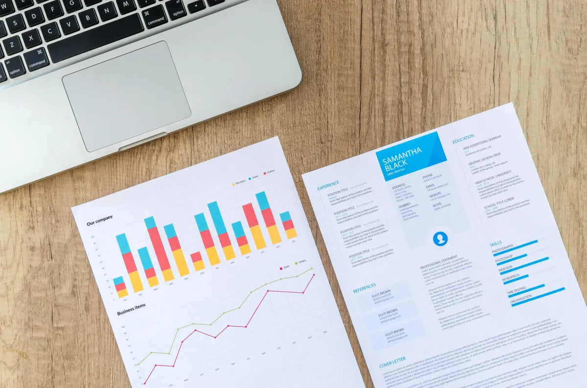 Analytical papers lying on a desk