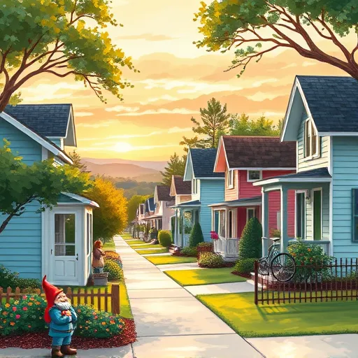 An impressionistic depiction of a charming residential street in Eustis, Florida, highlighting siding options and costs. The scene features colorful, cozy houses painted in pastel blues, pinks, and yellows, nestled among lush green trees at sunset. Decorative brushstrokes illustrate various siding materials, including rustic wood, sleek vinyl, and textured fiber cement, emphasizing their textures and styles. The foreground showcases vibrant flower beds, well-maintained lawns, and small details like a garden gnome, a squirrel on a roof, and a vintage bicycle against a fence, reflecting local community character. The background hints at winding neighborhood streets, distant lakes, and pine trees, emphasizing the area's natural beauty. The overall mood blends tranquility and curiosity, inviting exploration of siding projects and costs in Eustis, Florida, captured in an impressionist style with lively light and color interplay.