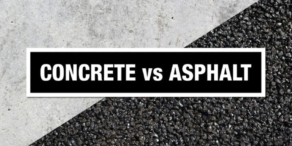 Asphalt vs concrete driveway and parking lot comparison on a commercial property in South Carolina